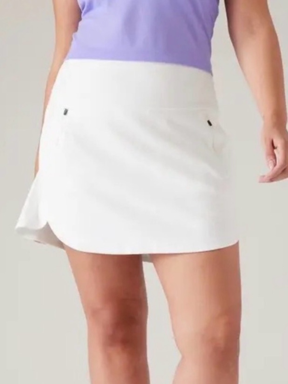 Athleta Fairway 16” Golf Tennis Skort White S Zip Pockets